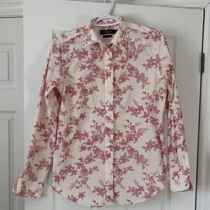 Lauren Ralph Lauren Red Floral Cream Shirt